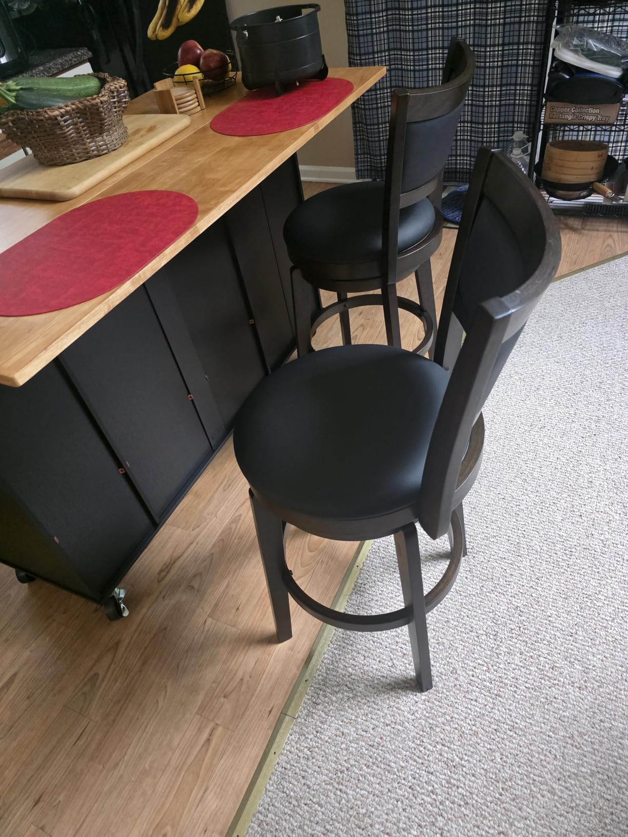 PrimeZone Swivel Bar Stools Set of 3, 26 Inch Counter Height Barstools customer photo 1