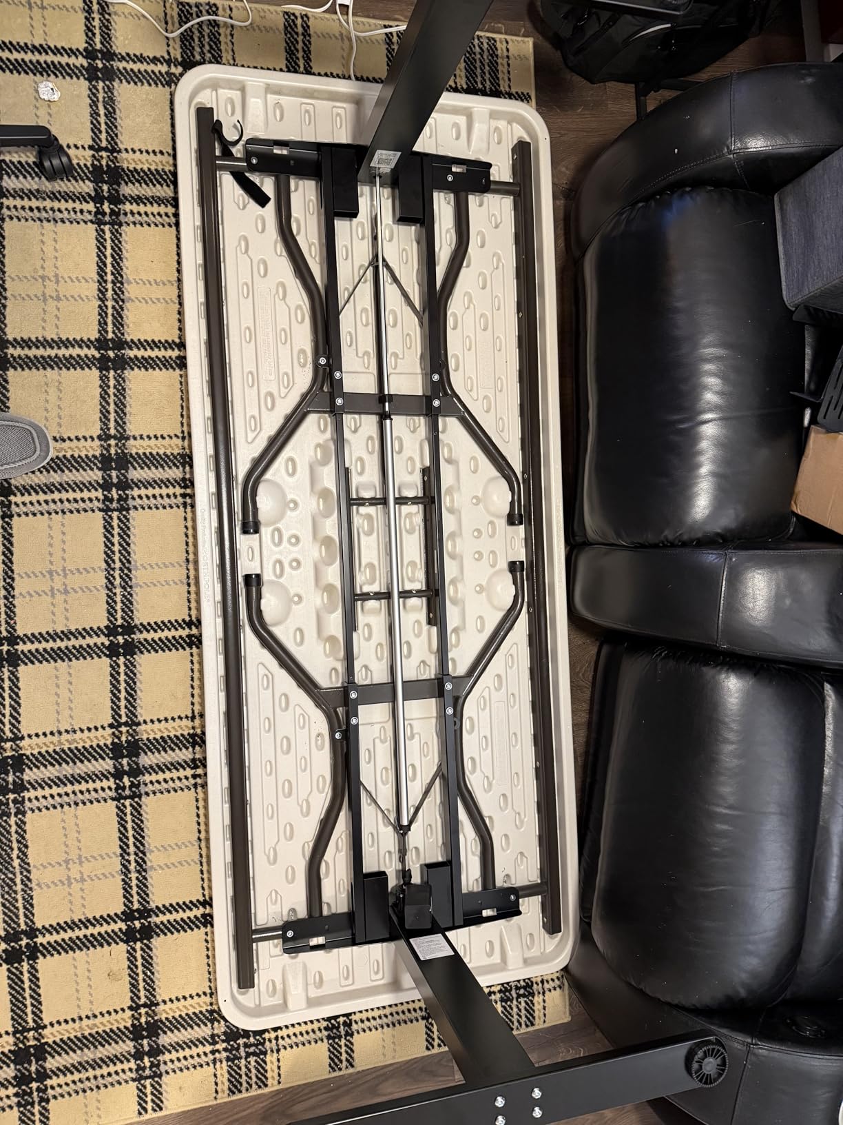 HUANUO 3-Stage Standing Desk Frame with Double Crossbeam,Black Frame Only customer photo 1