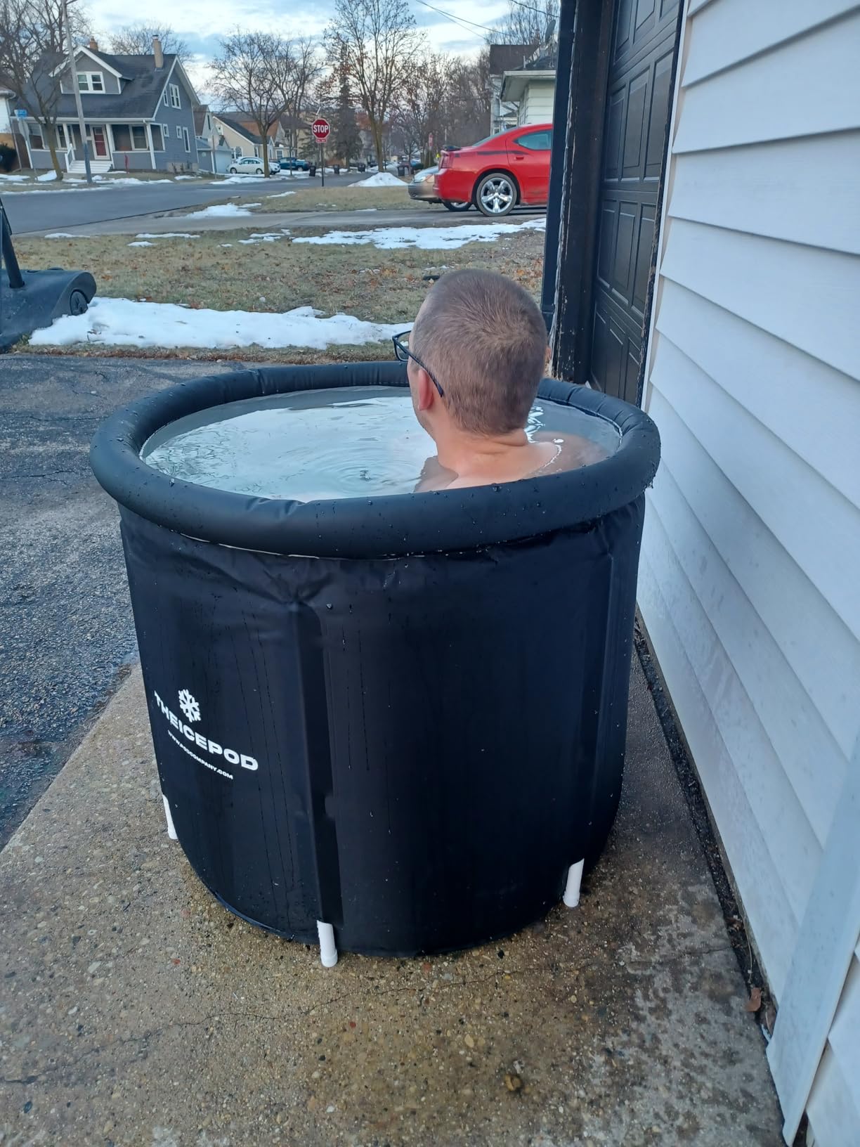 The Pod Company Long Pod Cold Plunge – 126-Gallon Extra-Large Inflatable Ice Bath Tub for Cold Water Therapy – Full-Body Stretch Design, Insulated & Water Chiller Compatible customer photo 2