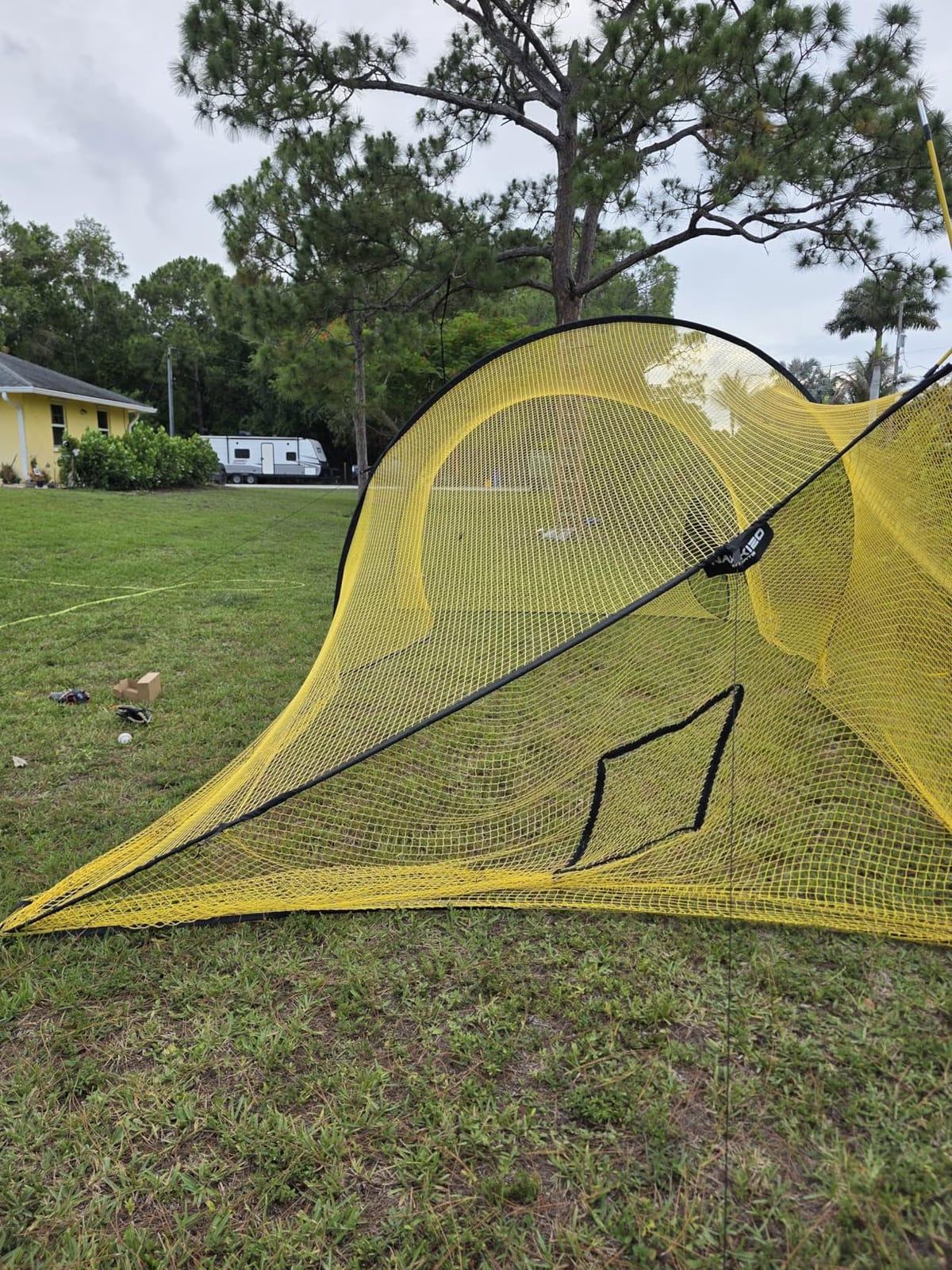 Upgraded 22ft x 12ft x 8ft Baseball & Softball Batting Cage Net with Pitching Machine Hole, 5ply 1.25'' Anti-Tear Netting, 13.4MM Fibreglass Poles, Portable Carry Bag customer photo 2
