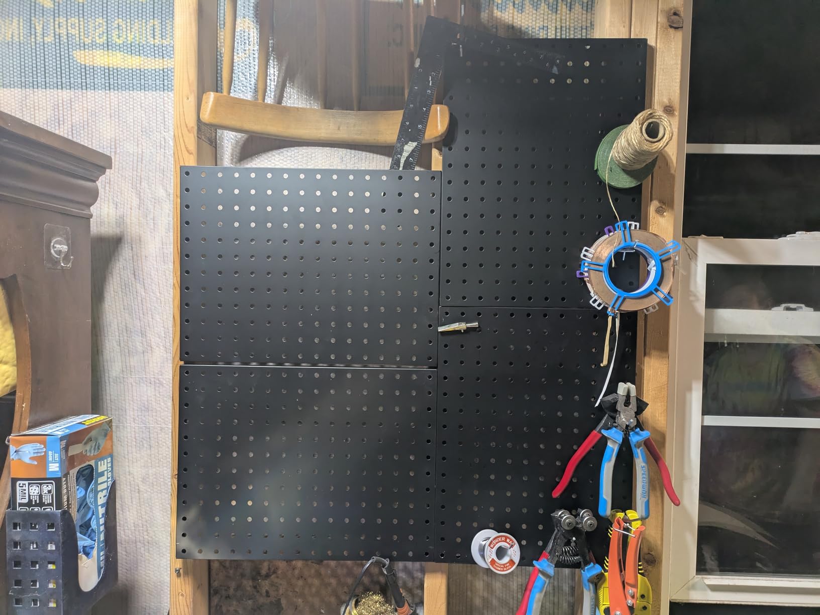 Heavy Duty Peg Board, 4 Pack Metal Pegboard Panels with 50 Hooks customer photo 2