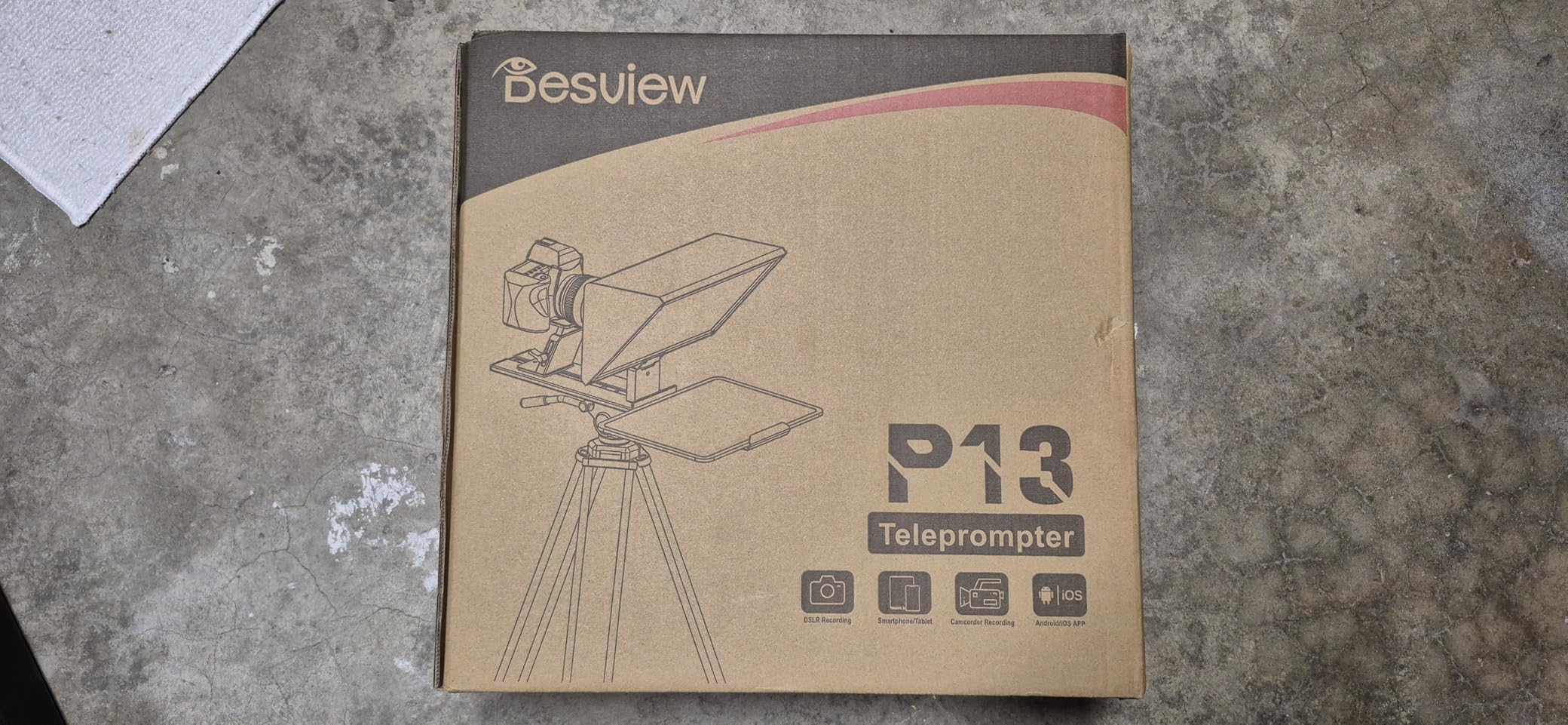 Desview P13 Teleprompter 13 Inch Aluminum Alloy with High Definition Glass, Compatible with iPad Tablet Phone DSLR, Portable No-Assembly Design for Video Recording customer photo 1