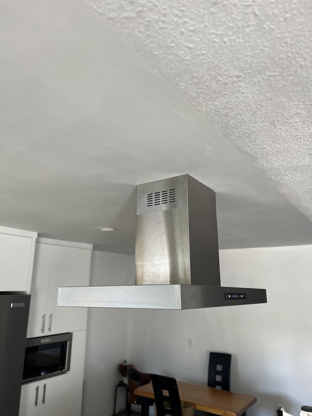 VIKIO HOME Island Range Hood 1200 CFM, 30 Inch Stainless Steel Ducted Island Mount Range Hood, Gesture Sensing & Touch Control, 3-Speed Fan customer photo 1