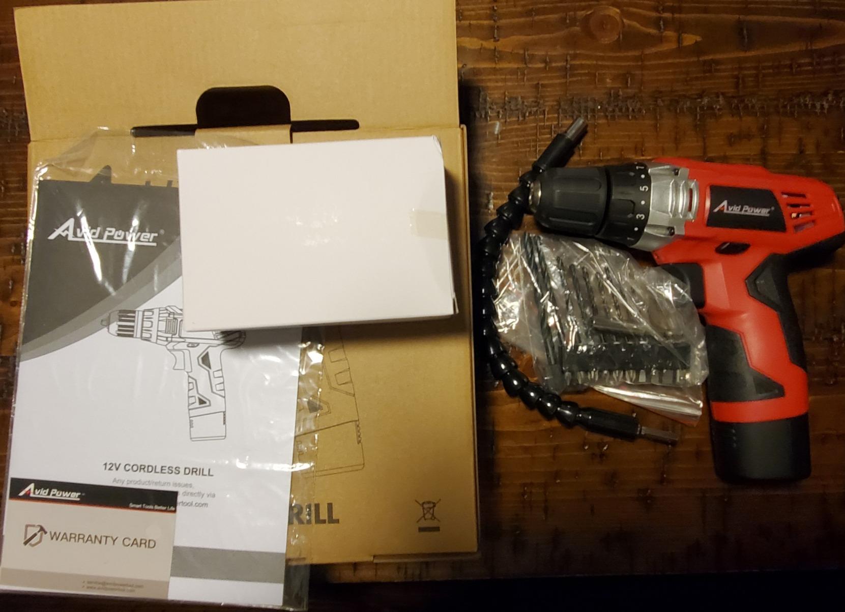 AVID POWER 12V Brushless Cordless Power Drill Driver Set 28Nm 2.0Ah Battery customer photo 2