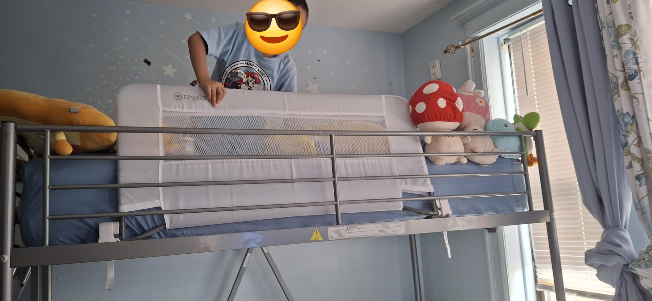 VECELO Loft Bed Twin Size, Metal Bedframe with Removable Ladder and Safety Guardrail, No Box Spring Needed, Space Saving, Noise Free, Light Pink customer photo 2