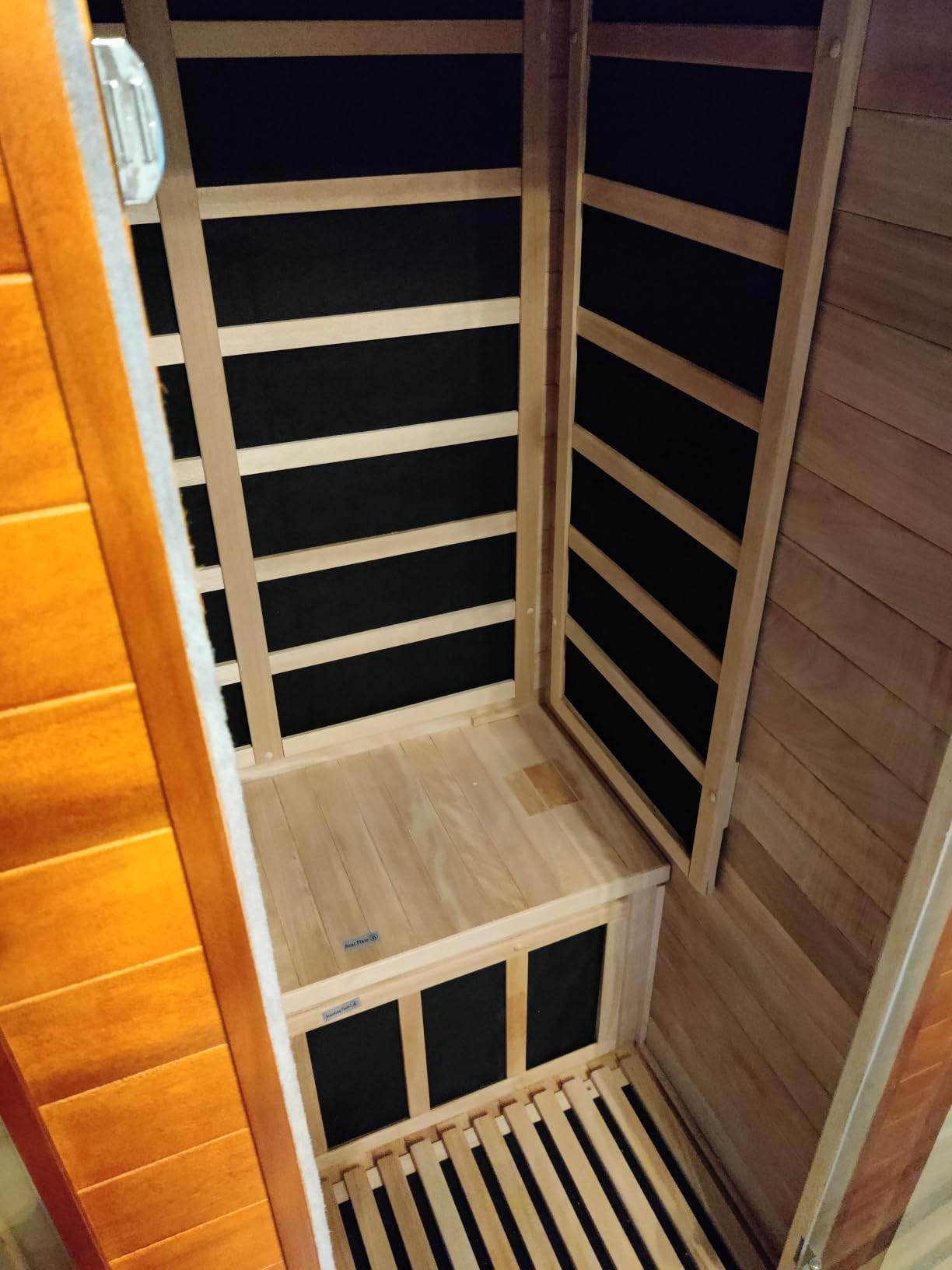 X-Vcak 1-2 Person Infrared Sauna, Dry Heat Sauna with Red Light Therapy, Bluetooth, Radio, 7-Color Therapy Light for Home, Indoor, Gym, Wellness Center, 40″ x 36″ x 73″, Brown customer photo 1