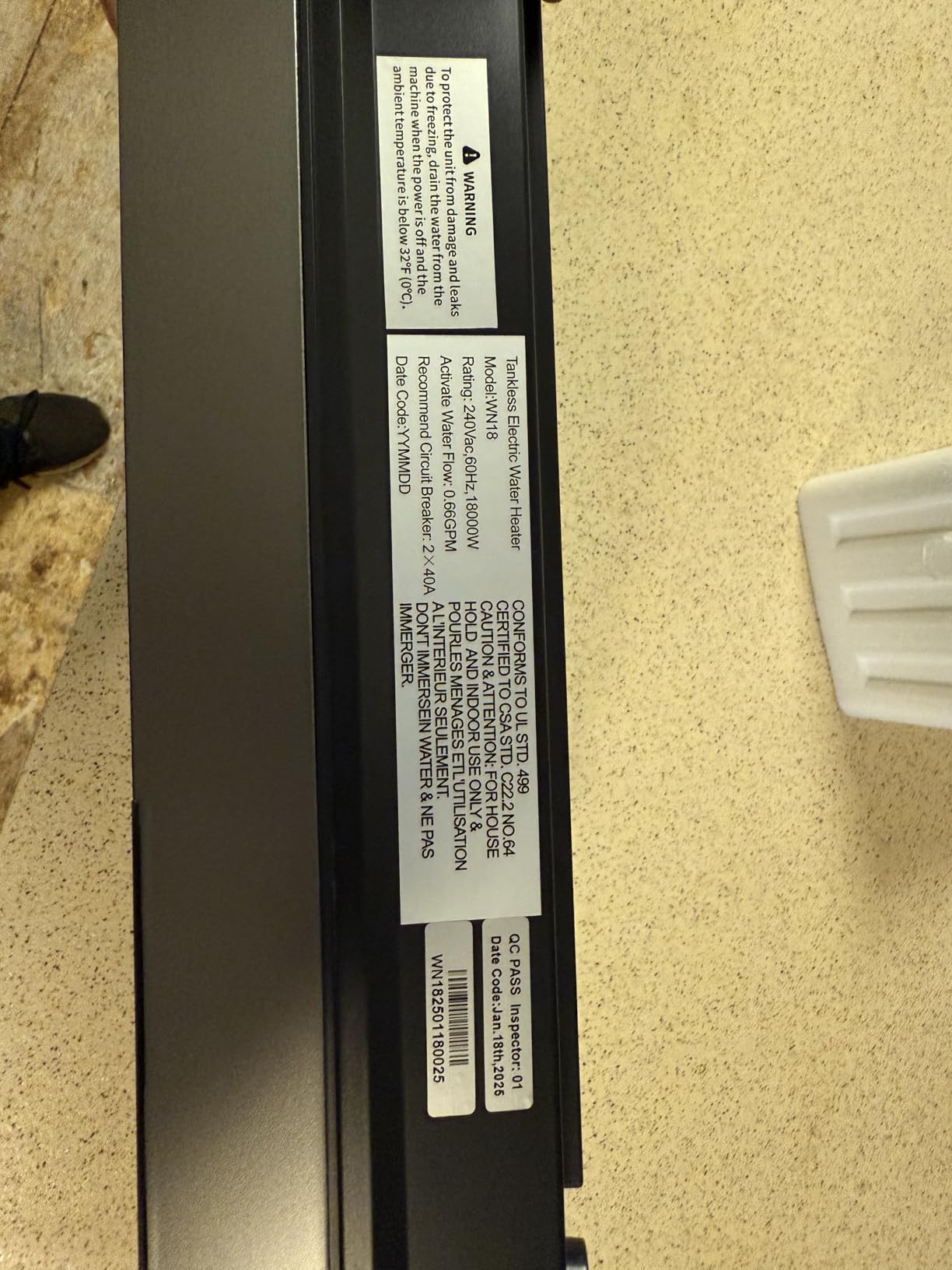 11kW Tankless Water Heater Electric 240V, Up to 2.6 GPM ETL customer photo 2