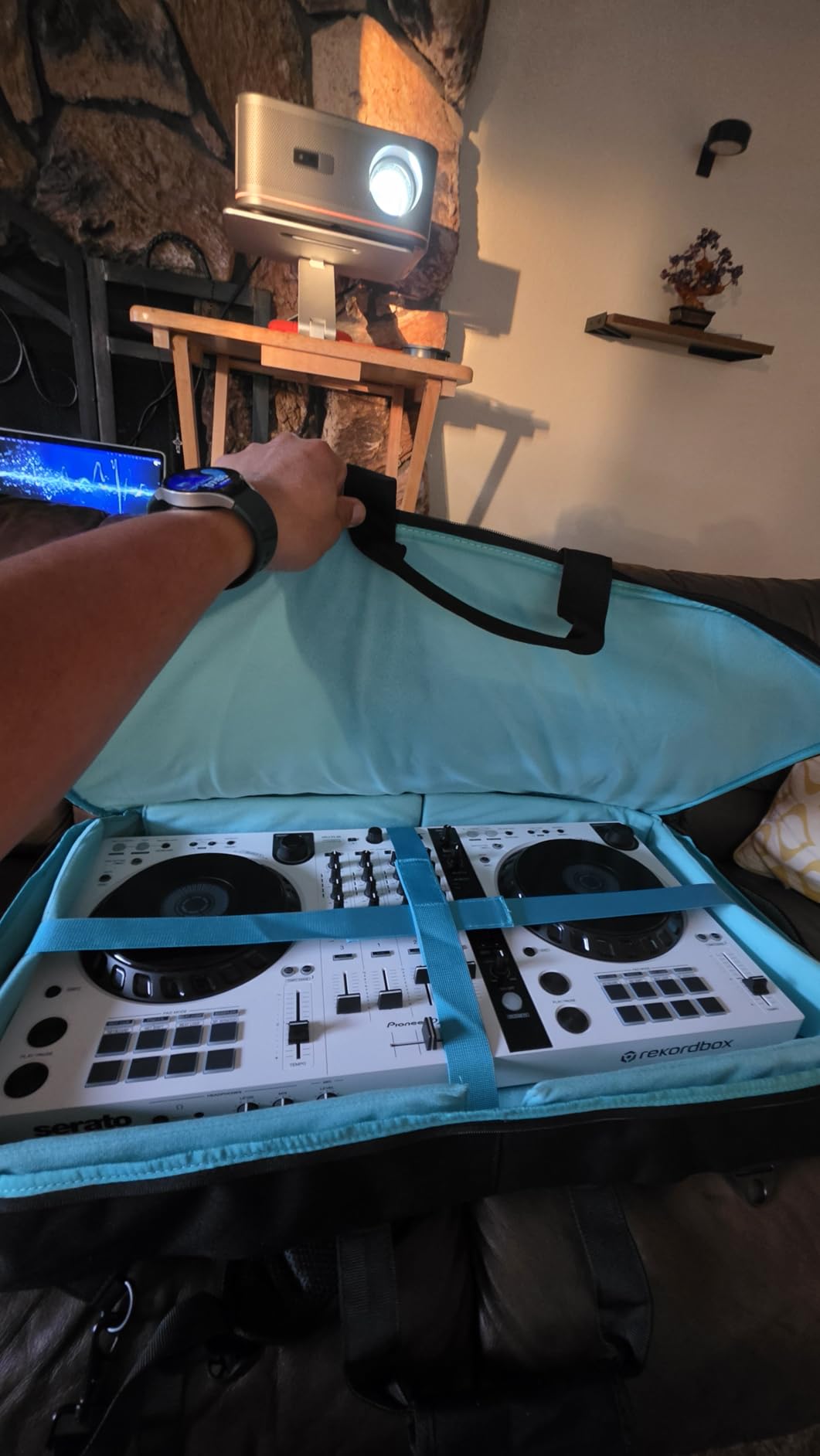 AUROTIER DJ Controller Bag for DDJ FLX10/DDJ REV5/DDJ GRV6/DDJ FLX6/DDJ 1000/DDJ 800, Padded DJ Backpack with Multi-pocket for 17 Inch Laptop, DJ Carrying Mixer Case for DJ Equipment, Black customer photo 1
