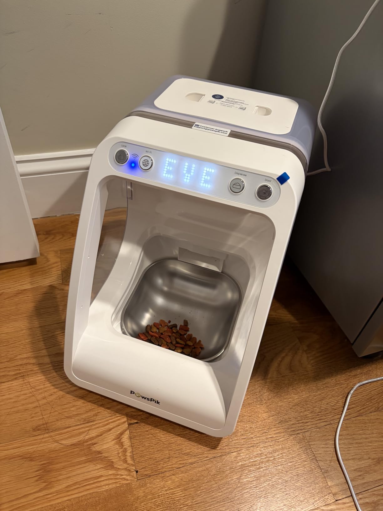 PawsPik Automatic Microchip RFID Cat Feeder, 16-Cup, White customer photo 1