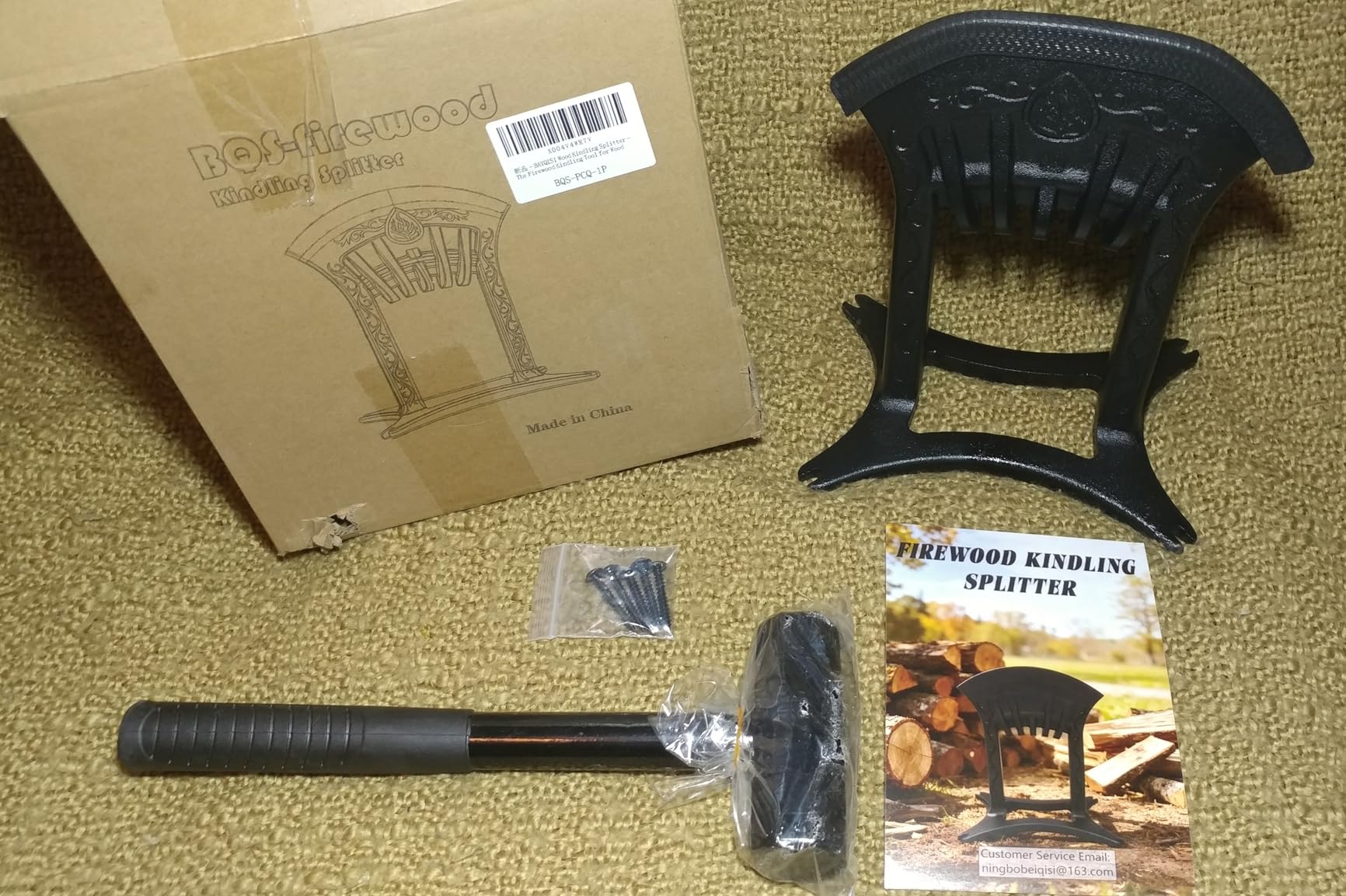 Cast Iron Kindling Splitter with 3Lbs Sledge Hammer,Medium-Sized customer photo 1