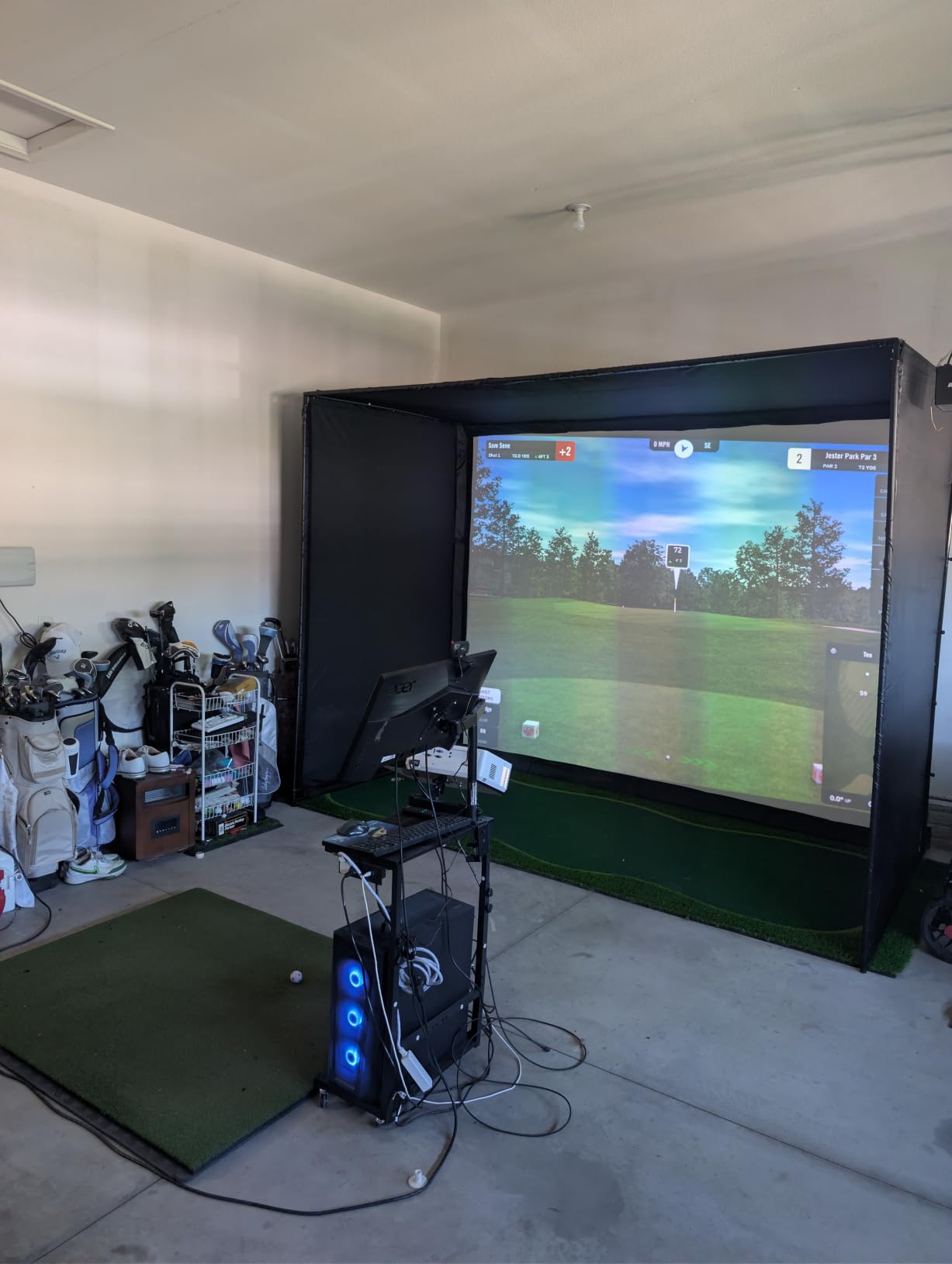 Golf Simulator Enclosure for Home Garage Indoor Sim Practice with Screen customer photo 2