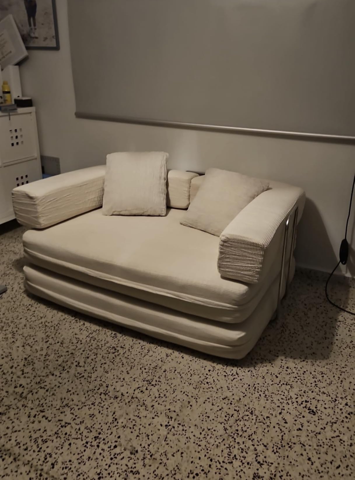 59.0 Inch Convertible Sofa Bed, 4-in-1Futon Sofas Bed Pull Out Sleeper Couch, Modern Deep Seat Sofa for Living Room, Corduroy Boneless Couches for Bedroom, Apartment, No Assembly Beige, 2 Seat customer photo 1