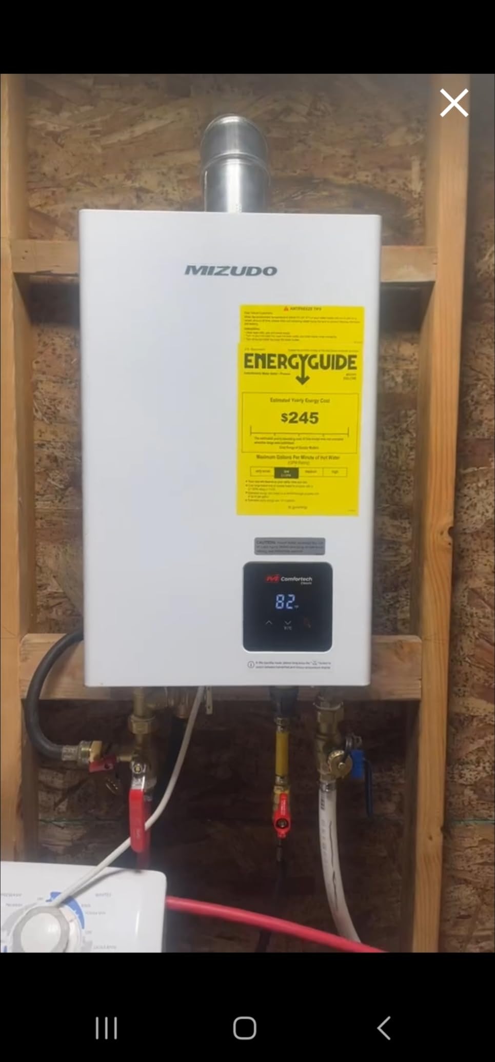 MIZUDO Natural Gas Tankless Water Heater, 199,000 BTU, Indoor customer photo 1