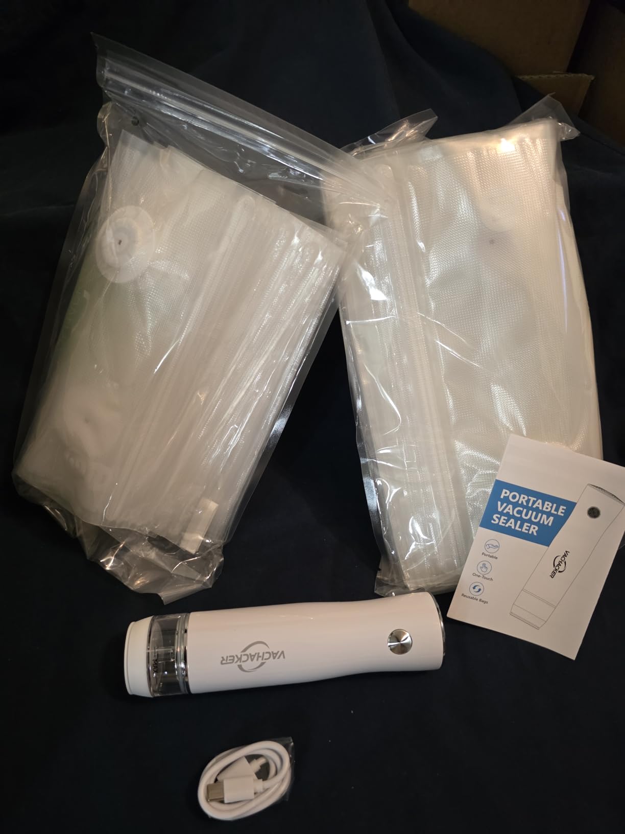 Compact Handheld Vacuum Sealer with 30 Reusable Bags Food Sealer customer photo 2
