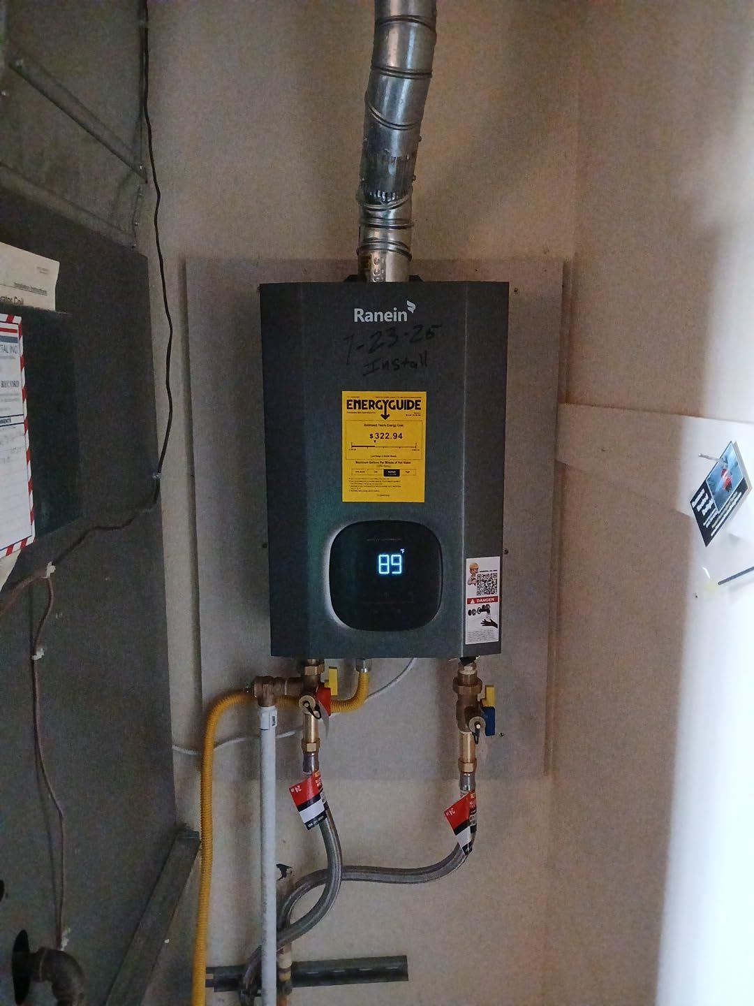 Ranein Natural Gas Tankless Water Heater, 8.5 GPM, 190,000 BTU, Indoor customer photo 1