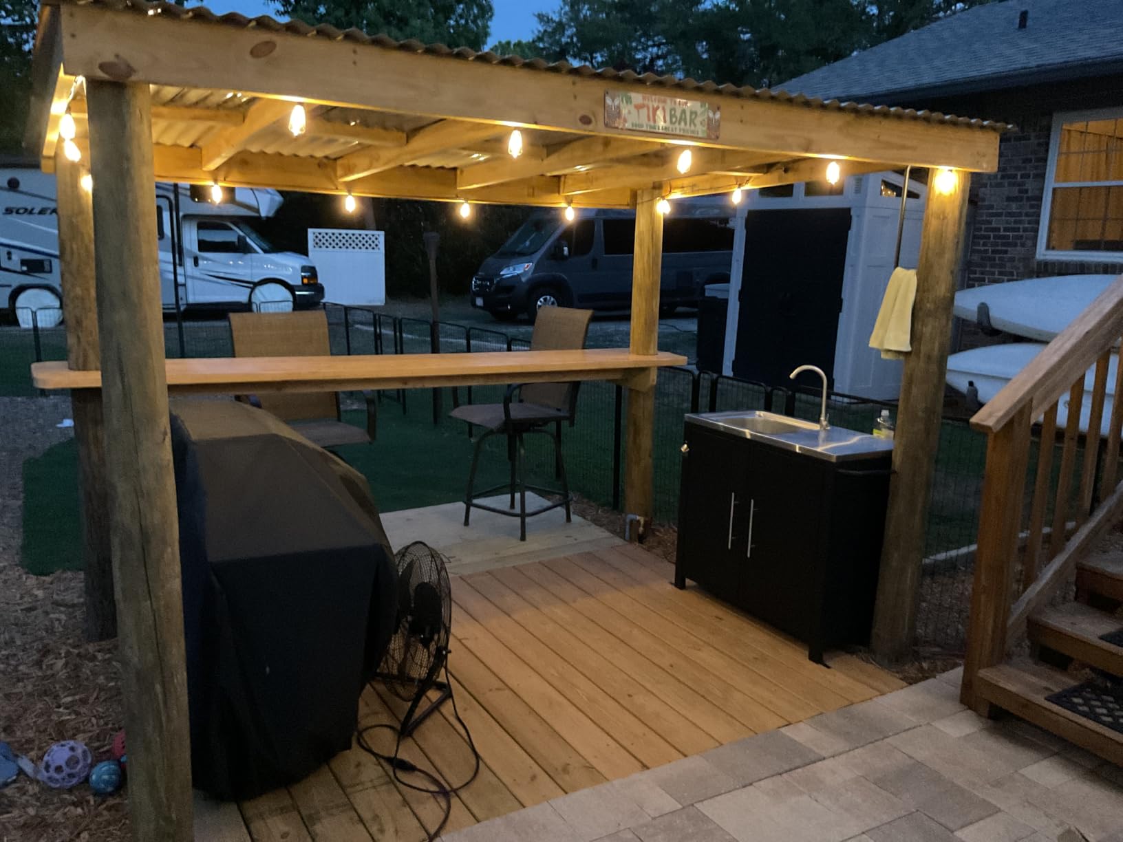 Outdoor Grill Table with Sink, Metal Worktable Kitchen Cabinet Island customer photo 1