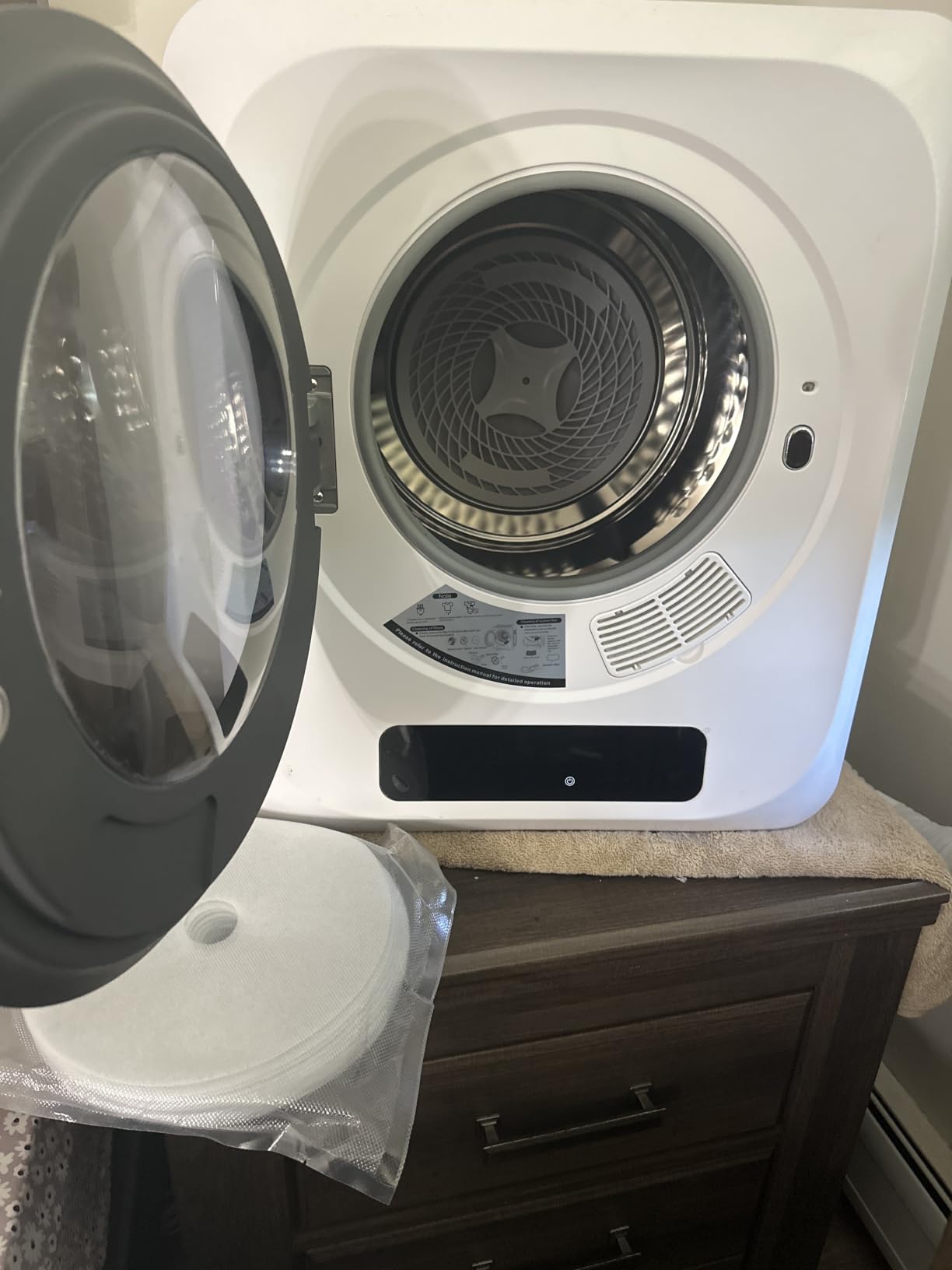 VCJ 3.6 cu.ft Portable Dryer, 1400W Electric Clothes Dryer with 12 Drying Modes & LED Control Panel, Front Load Compact Dryer for Home, Apartment, Dorms customer photo 2
