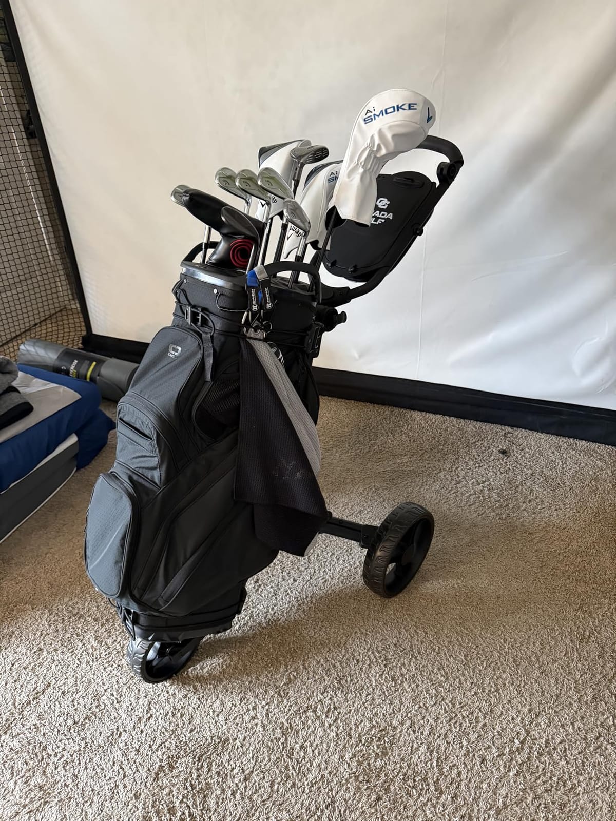 OMADA GOLF T2Lite Golf Push Cart | Lightweight, Ultra-Compact Folding Golf Cart | Large All Terrain Wheels | Umbrella Holder Included | Deep Storage Console | Adjustable Handle, Handbrake + Cup Holder customer photo 2