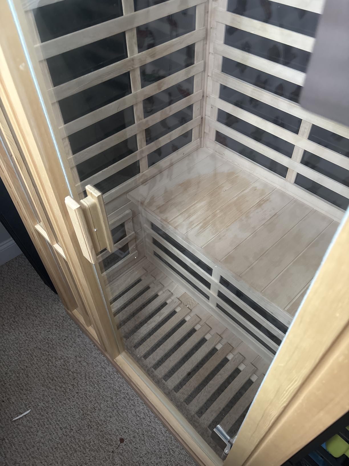 Kanlanth 1 Person Far Infrared Sauna, Low EMF Indoor Dry Home Sauna, 950W customer photo 1