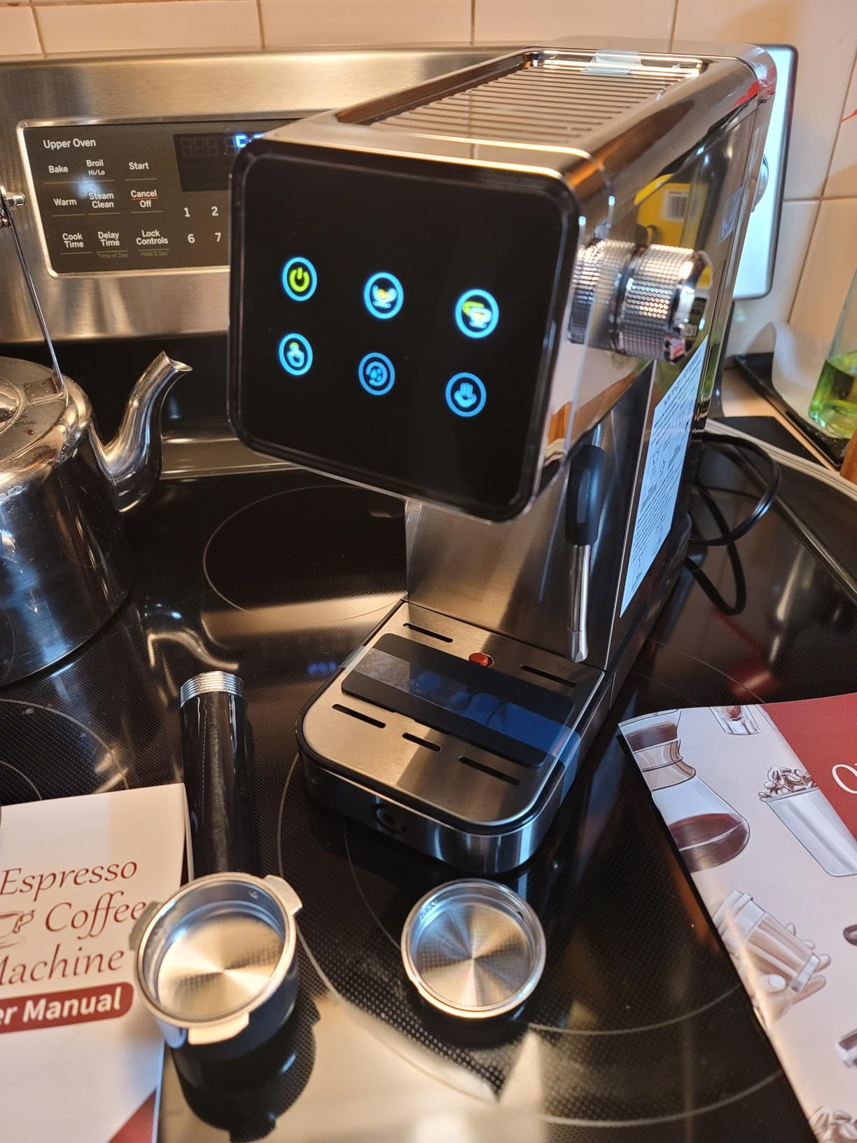 AMZCHEF 20 Bar Compact Home Espresso Coffee Machine, Matte Silver customer photo 1