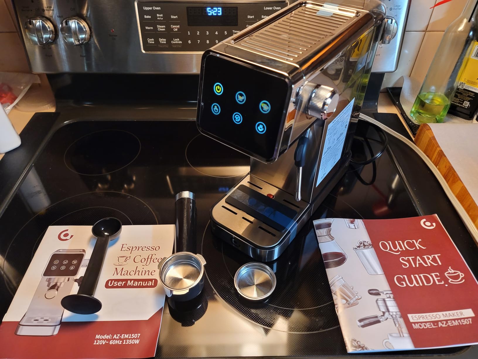 AMZCHEF 20 Bar Compact Home Espresso Coffee Machine, Matte Silver customer photo 2