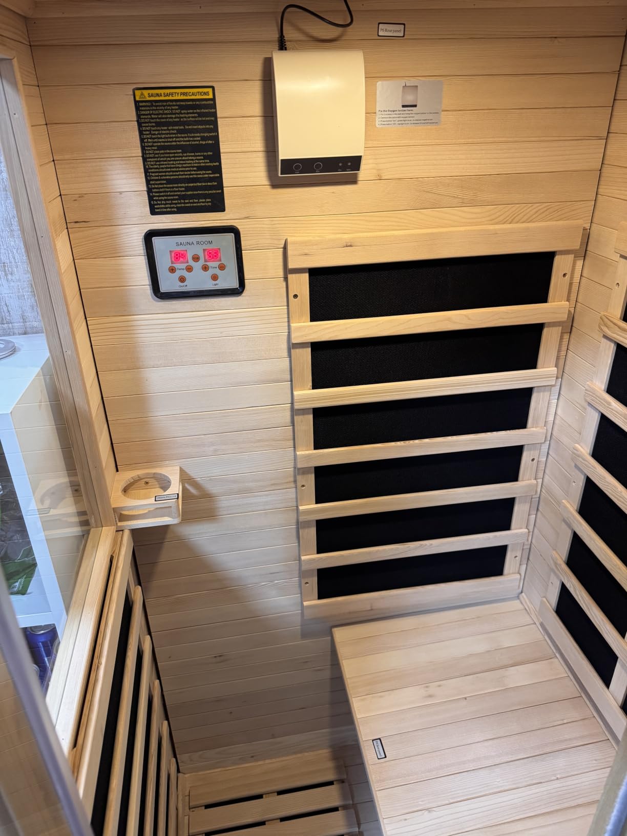 4-6 Person Outdoor Barrel Sauna with 6KW Electric Heater customer photo 2