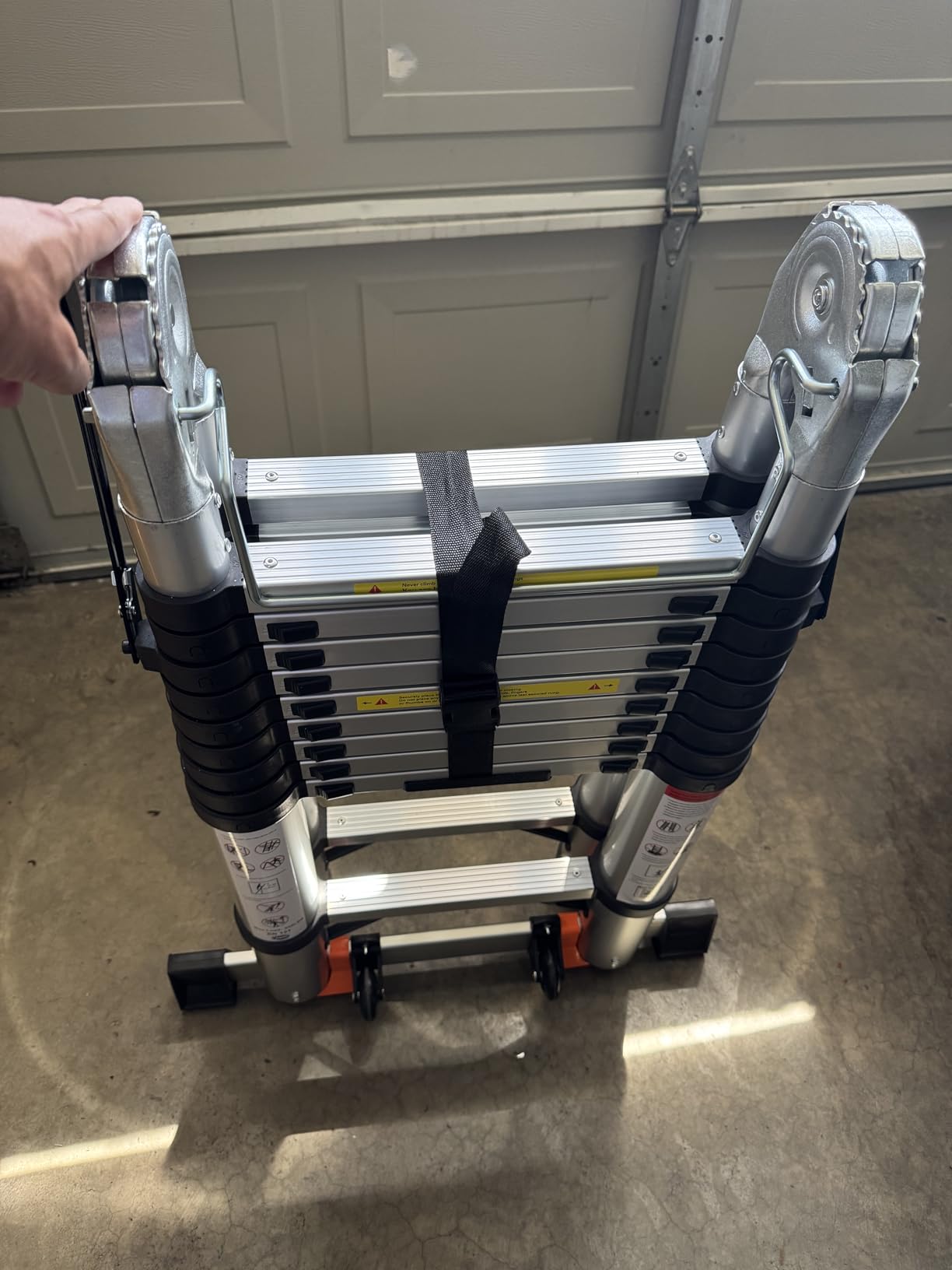 Telescoping Ladder, 27.6 FT Pro, 330 lbs Capacity; Silver customer photo 2