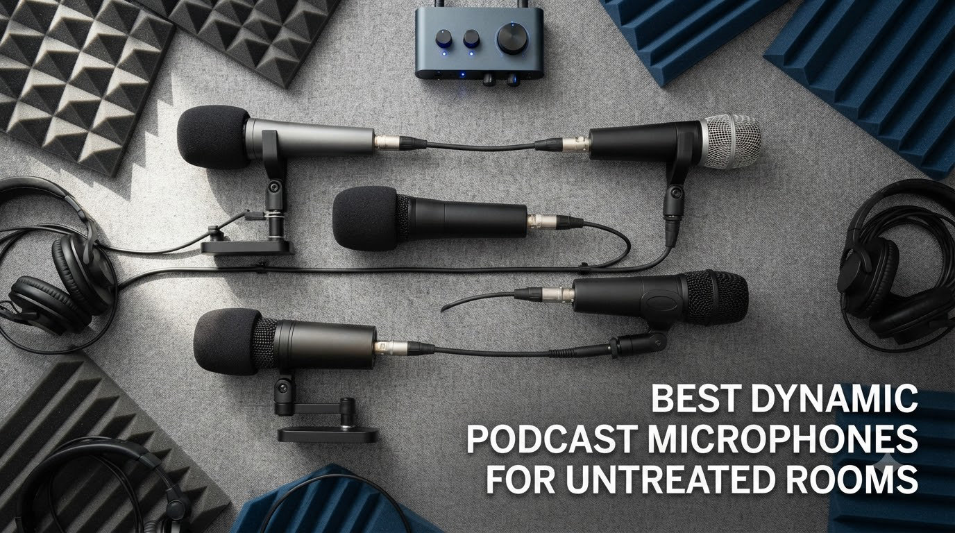 best dynamic podcast microphones for untreated rooms