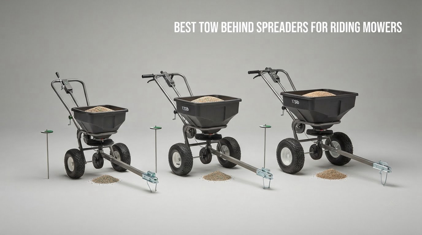 best tow behind spreaders for riding mowers